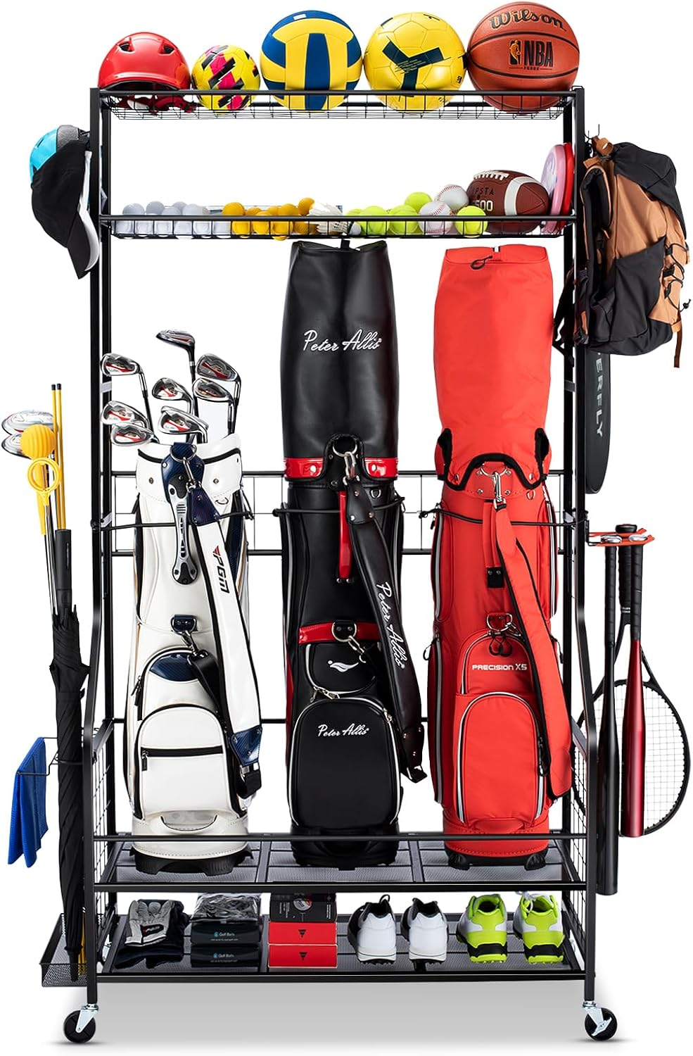 Golf Equipment Organizer For Garage - Organizador de Bolsas de Golf, Soporte