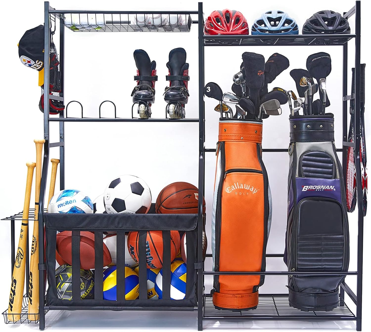 Golf Equipment Organizer For Garage - Estante de Almacenamiento para Equipos Deportivos