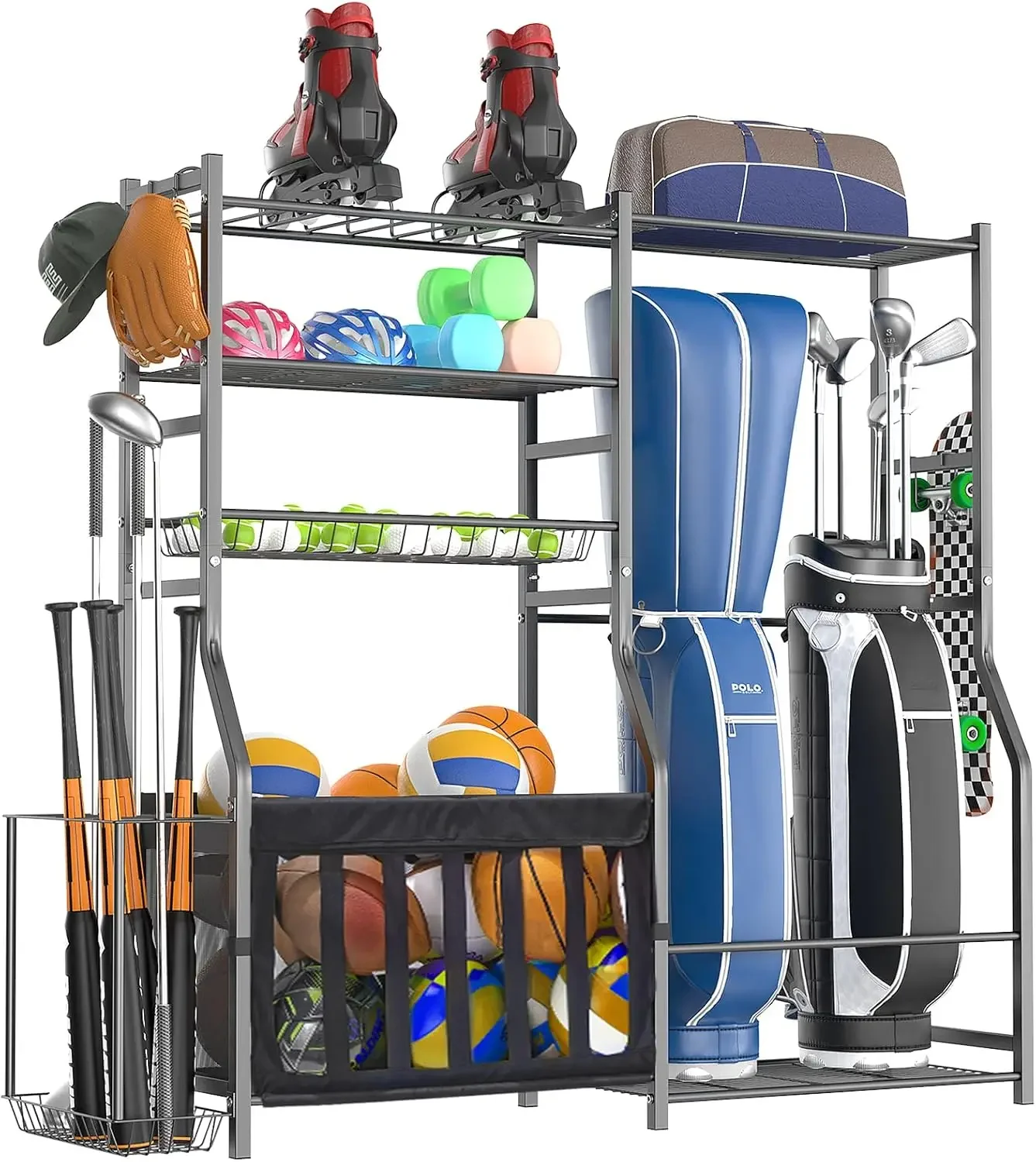 Golf Equipment Organizer For Garage - Organizador de Equipamiento Deportivo Resistente para