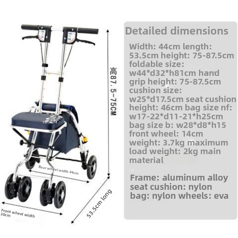 Andador Plegable con Asiento,  - Pull Cart Fold reseña y precio