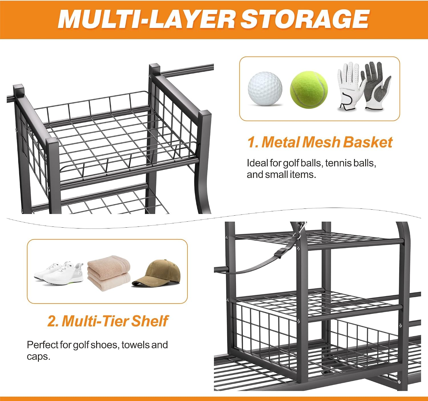Organizador de bolsas de golf, - Golf Equipment Organizer For Garage reseña y precio