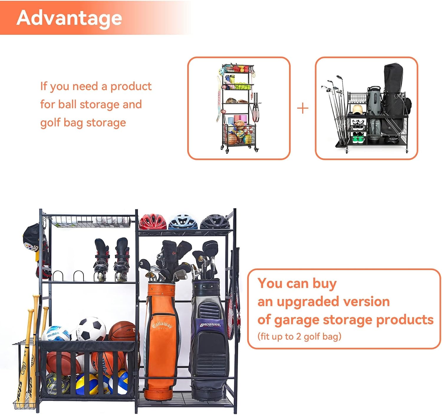 Estante de Almacenamiento para - Golf Equipment Organizer For Garage reseña y precio