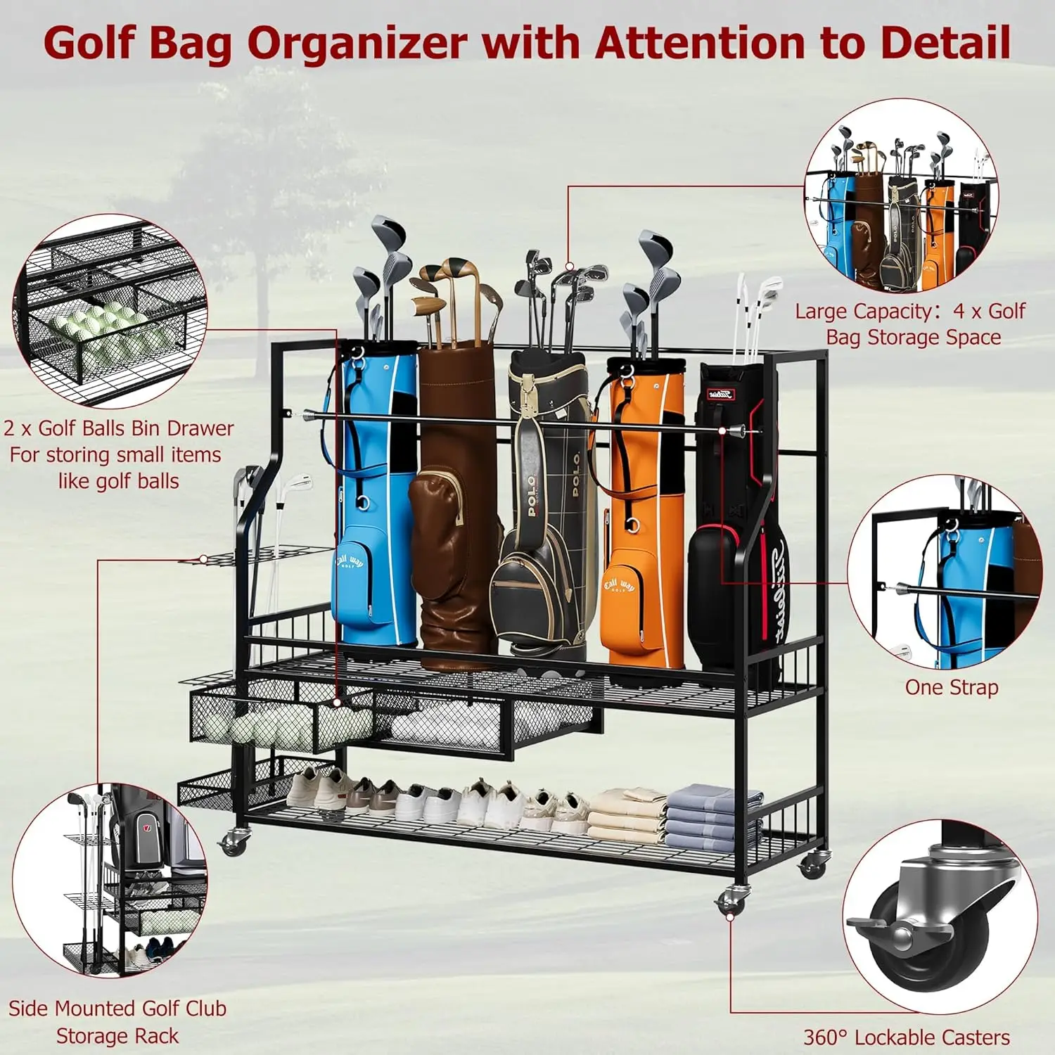 Estante de Almacenamiento Mult - Golf Equipment Organizer For Garage reseña y precio