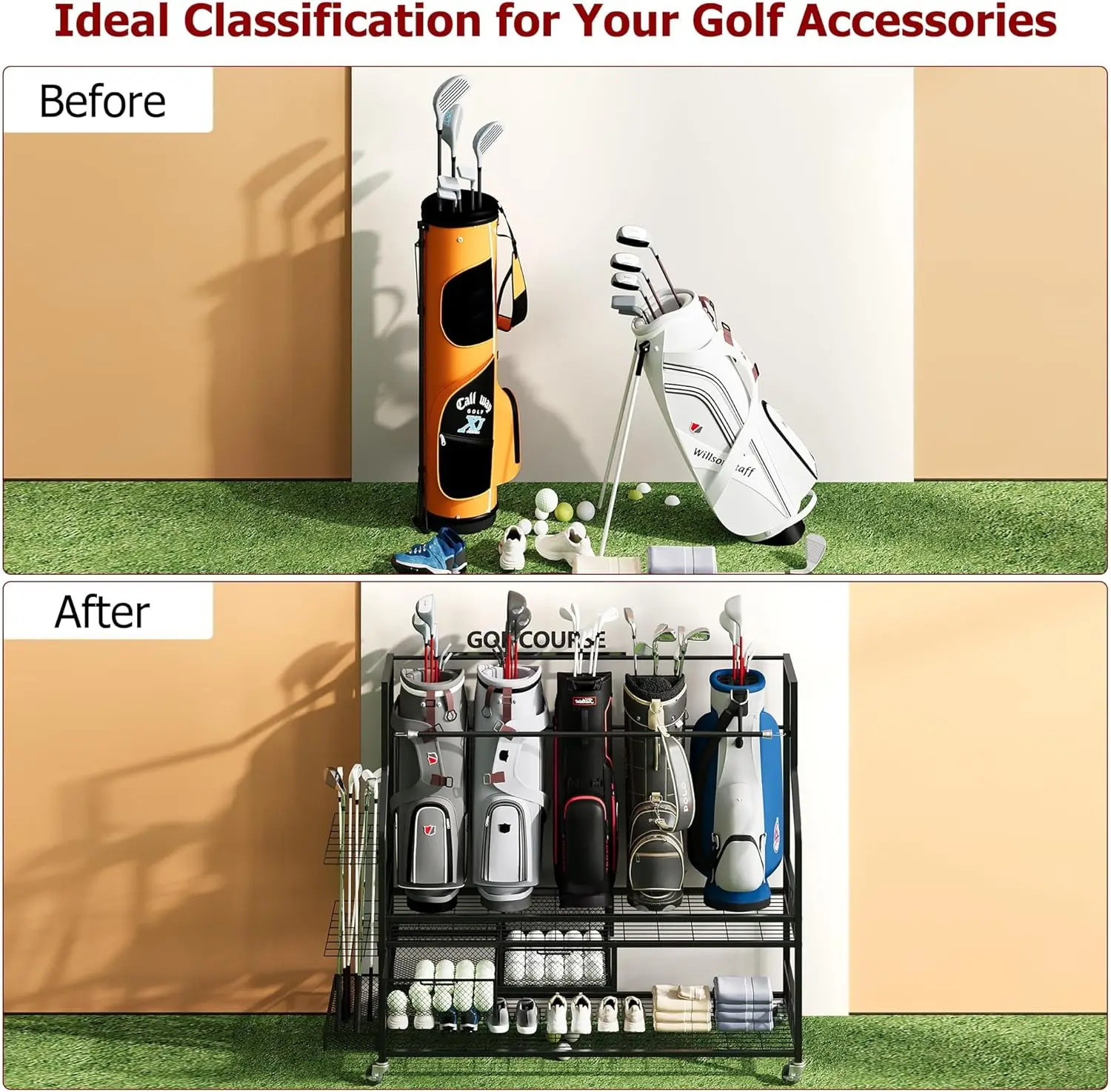 Estante de Almacenamiento Mult - Golf Equipment Organizer For Garage reseña y precio